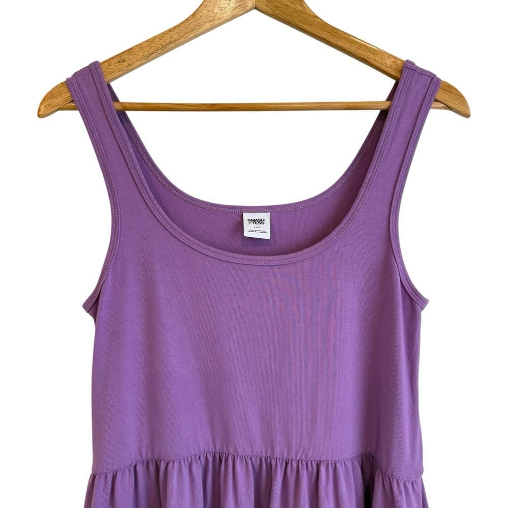 Smash + Tess Camille Iris Purple Tank Style Babydoll Relaxed Fit Mini Dress - Picture 2 of 6